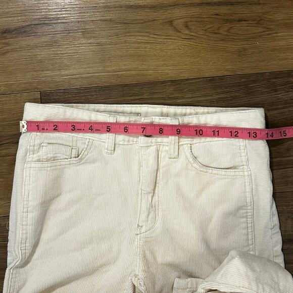 Pilcro by Anthropologie Cream Corduroy Pants Women’s 25 Slim Straight Mid Rise - Picture 5 of 6